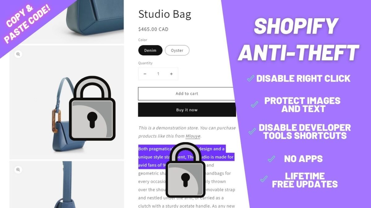 Shop Shield Pro - Disable Right Click Image Theft, Copy Paste, Block  Competitors